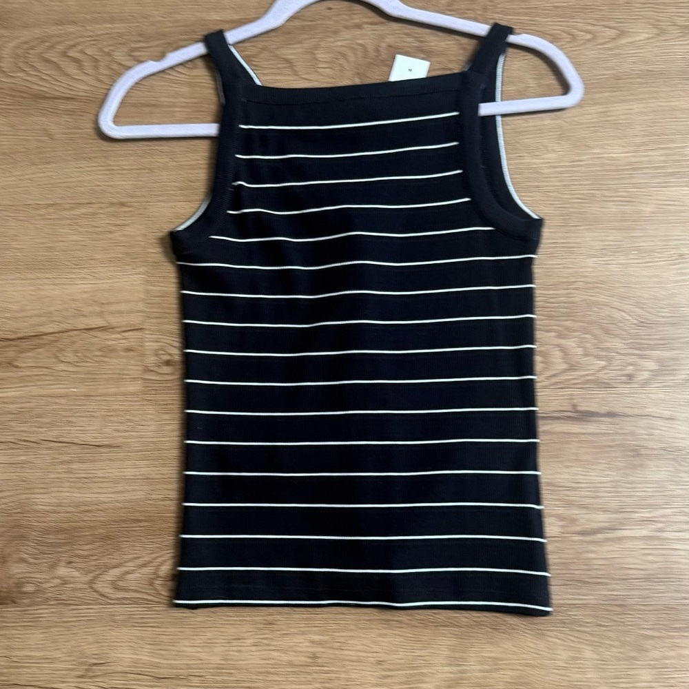 NWT Ann Taylor Black and White Striped Button-Down Tank Top - Picture 5 of 10